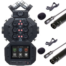 Zoom H8  8-Input / 12-Track Digital Handy Audio Recorder For Field Recording Music And Podcasting with 2x Vidpro Professional Wired XLR Lavalier Microphone XM-L2
