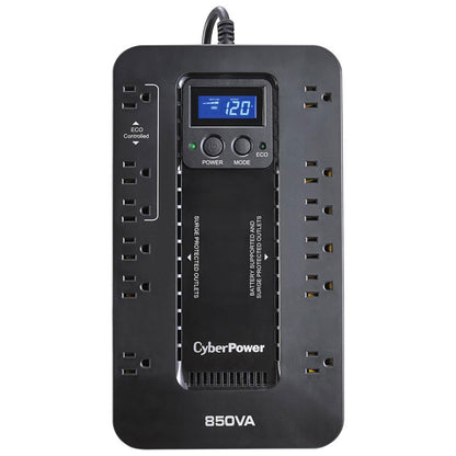 CyberPower Ecologic EC850LCD 850 VA 510 Watts 12 Outlets UPS