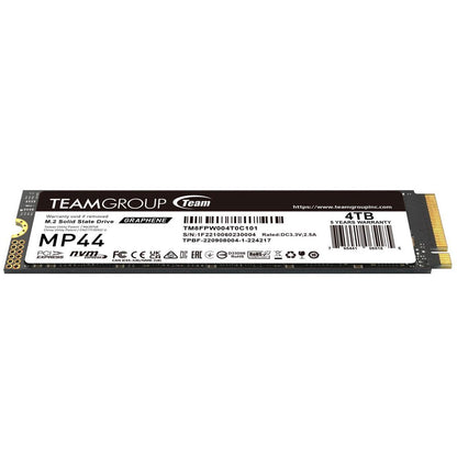 Team Group MP44 M.2 2280 4TB PCIe 4.0 x4 with NVMe Laptop & Desktop & NUC & NAS Internal Solid State Drive (SSD), (R/W Speed up to 7,400/6,900MB/s) TM8FPW004T0C101