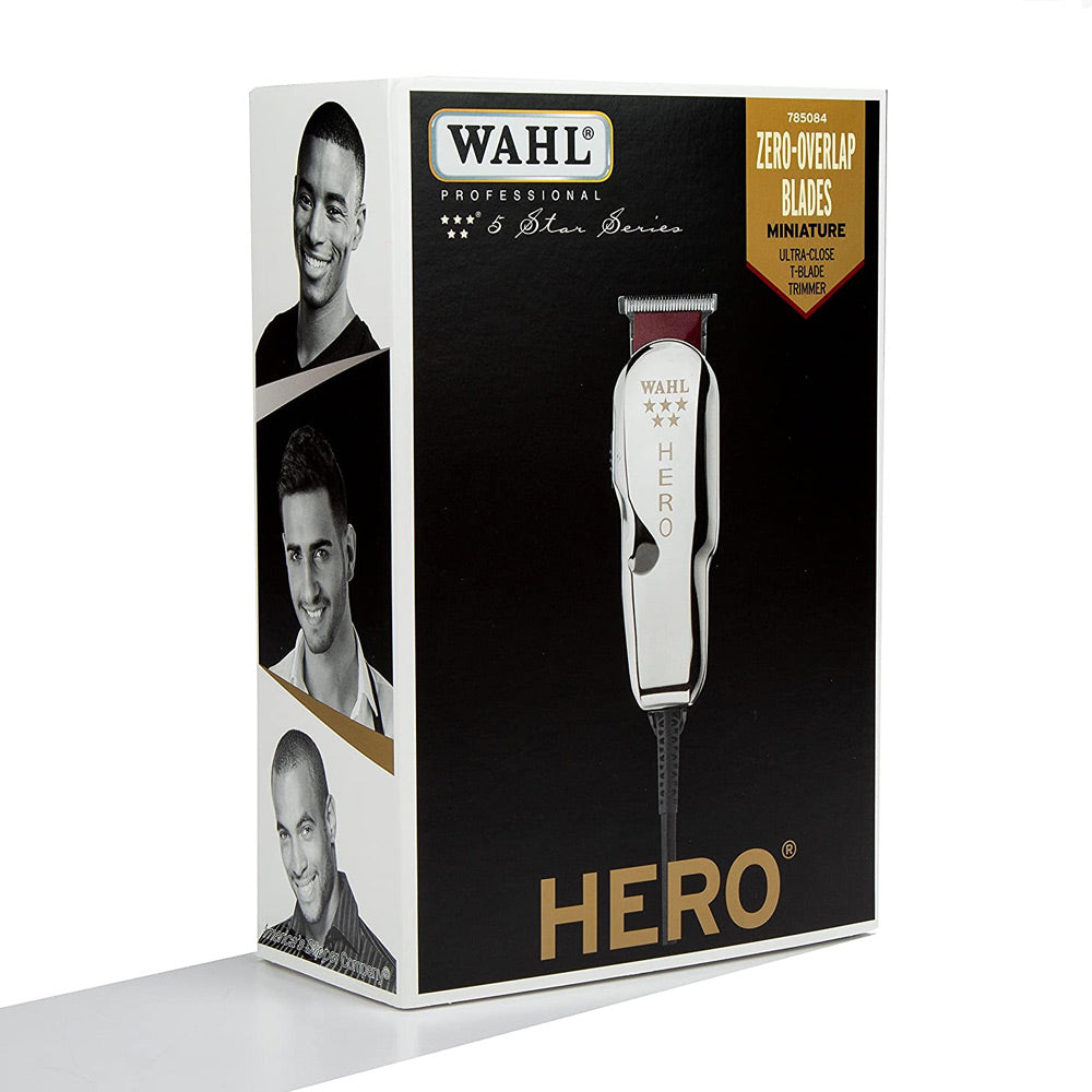 Wahl Professional 5-Star Hero Corded T Blade Trimmer #8991 with BaByliss Pro Barberology Fade Soft Knuckle Neck Brush White
