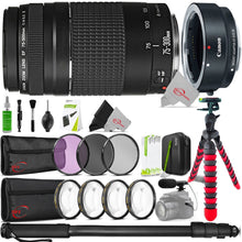 Canon EF 75-300mm III Lens with EF-EOS M Adapter Lens Accessory Bundle
