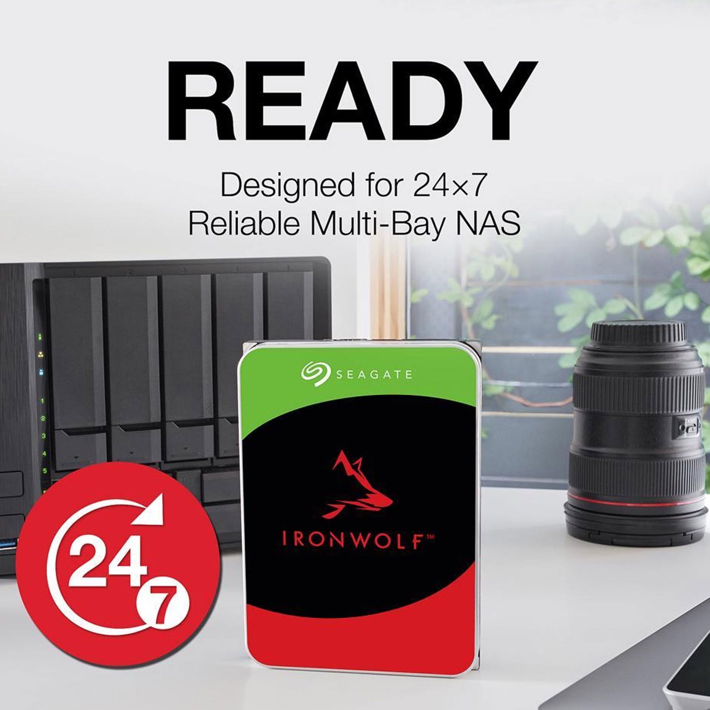 Seagate IronWolf 12TB NAS Hard Drive 7200 RPM 256MB Cache SATA 6.0Gb/s CMR 3.5" Internal HDD for RAID Network Attached Storage ST12000VN0008