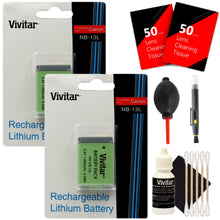 NB-13L Replacement Battery (2 Pack) for Canon PowerShot SX730 SX720 SX620 With Cleaning Kit Bundle