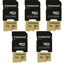 5 Packs Transcend 8GB UHS-1 Class 10 micro SD 500S Read up to 95MB/s Built with MLC Flash Memory Card with SD Adapter
