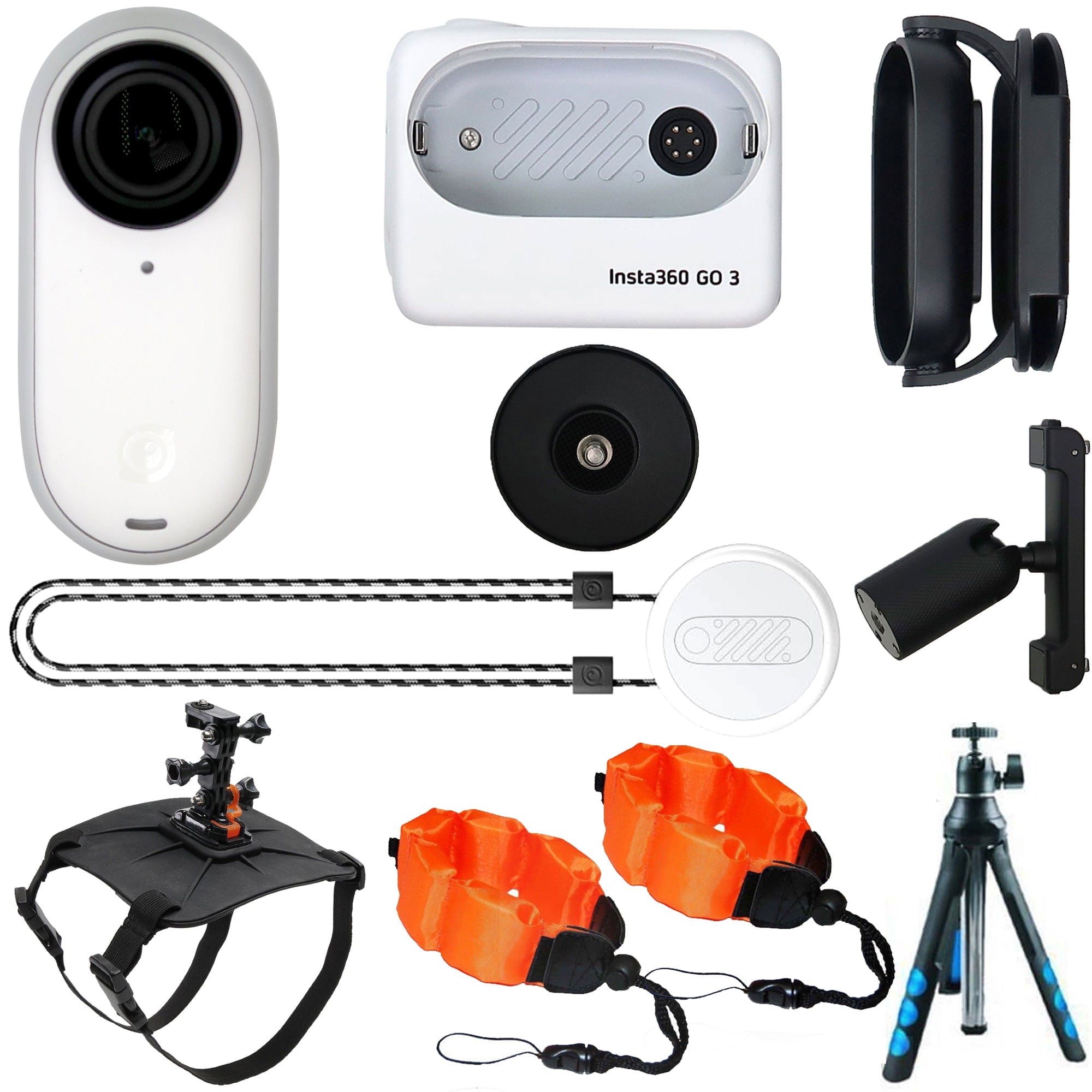 Insta360 GO 3 Tiny Mighty Action Camera (64GB, White) with Insta360 GO 3 Tiny Mighty Action Camera (64GB, White) with