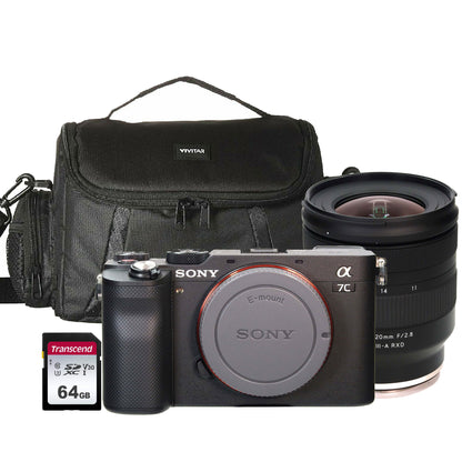 Sony Alpha a7C Full-Frame Mirrorless Camera Black with Tamron 11-20mm F/2.8 Di III-A RXD Lens Accessory Bundle