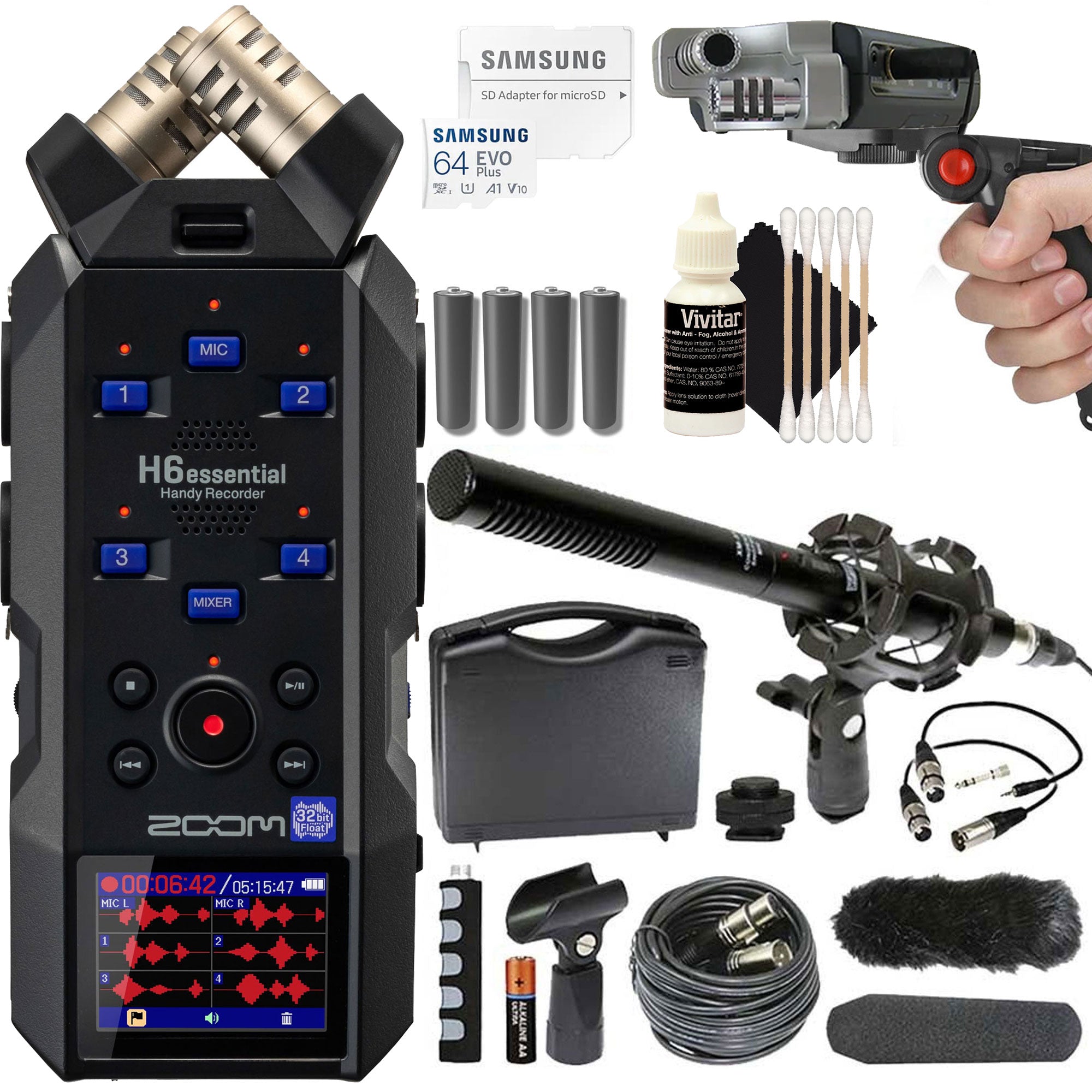 Zoom H6essential 6-Track 32-Bit Float Portable Audio Recorder with Sho ...