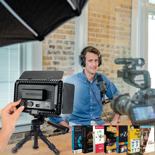 Ultra Slim High-Intensity Dimmable LED Light Panel 5000 Lux Output with 12-Inch Calapsible Pan Tilt Tripod and Photo Video Editing Software for Photographers and Creators