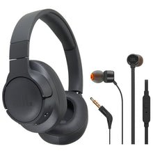 JBL Tune 770NC Noise-Cancelling Over-Ear Headphones (Black) with JBL T110 In Ear Headphones