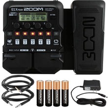 Zoom G1X Four Guitar Multi-Effects Processor Expression Pedal + Pig Hog Cables & Connector