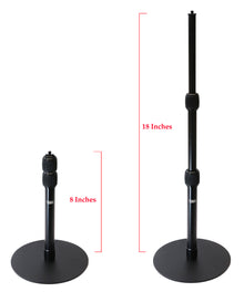 Vidpro ST18 Camera Smartphone Webcam Desktop Stand - 1/4" Screw Mount, 8 - 18" Height Adjustable Table Stand for DSLR, Cameras, Phone, Mevo, Webcam, Lights and More and VIVITAR multi functional selfie light, 2850mAH battery