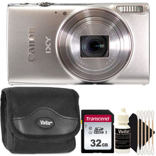 Canon Powershot IXY 650 / ELPH 360 20.2MP Point and Shoot Digital Camera (Silver) with Transcend 32GB SDXC/SDHC 300S Memory Card Starter Kit