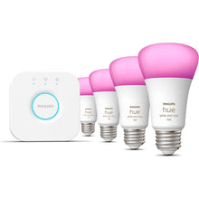 Philips Hue A19 LED Color Smart Bulb Starter Kit (75W 2021 Version), Compatible with Alexa, Apple HomeKit & Google Assistant, White and Color Ambiance (16 Million Colors), 4 Bulbs