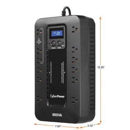 CyberPower Ecologic EC850LCD 850 VA 510 Watts 12 Outlets UPS