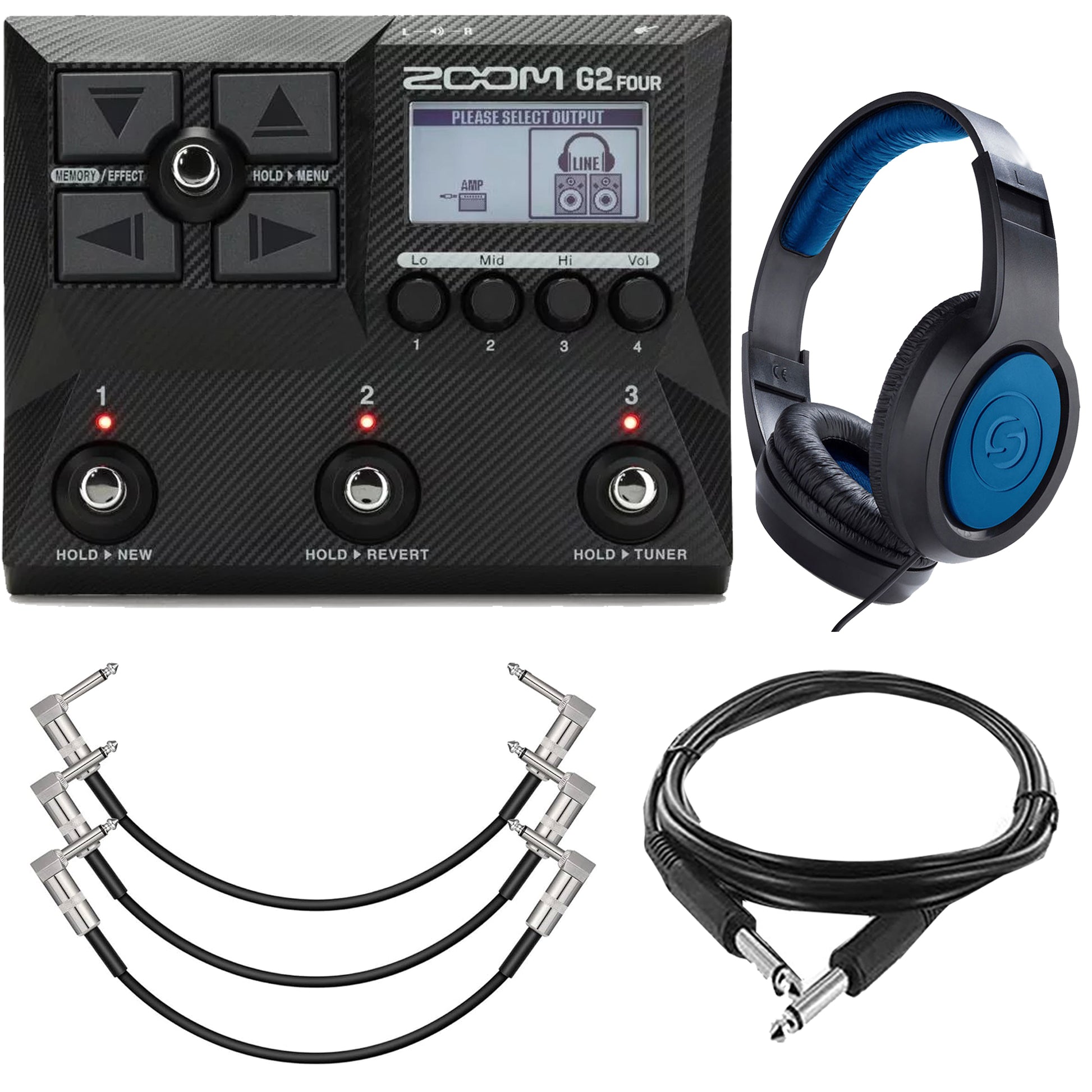 pedal zoom g2 Zoom G2 Four Multi-Effect Guitar Pedal with Samson SR350 Stereo Headph – Teds Electronics