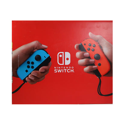 Nintendo Switch Console Neon Blue & Neon Red Joy-Con with JBL C50HI In-Ear Headphones White and Mack 3yr Worldwide Diamond Warranty