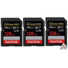 3x SanDisk Extreme Pro 128GB SDXC UHS-I/U3 V30 Class 10 Memory Card, Speed Up to 170MB/s (SDSDXXY-128G-GN4IN)