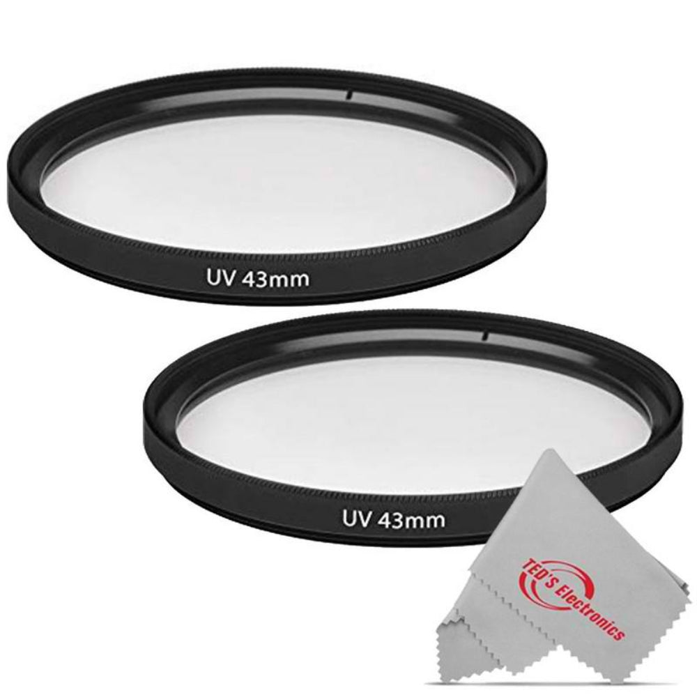 2 Pcs 43mm UV Ultraviolet Haze Glass Filter For Canon EF-M 22mm 28mm S ...