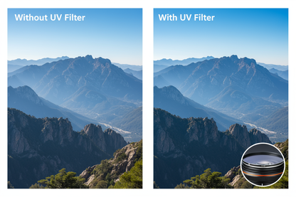 show what a uv filter does on camera lens
