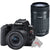 Canon EOS Rebel SL3 Built-in Wi-Fi DSLR Camera with Canon 18-55mm and 55-250mm Lens Premium Kit - Black