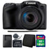 Canon PowerShot SX430 IS 20MP Digital Camera Black w/ 8GB Memory Card and Wallet
