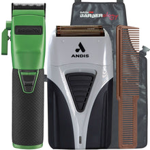 BaByliss Pro FX870 GI BOOST+ Cordless Clipper Green with Andis ProFoil Shaver Plus #17255 Kit