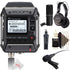 Zoom F1-LP 2-Input / 2-Track Portable Digital Handy Multitrack Field Recorder + Lavalier Microphone +  Zoom ZDM-1 Podcast Mic Pack Accessory Bundle + 3pc Cleaning Kit
