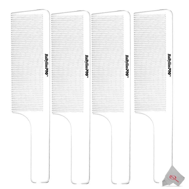 Four Pieces BaBylissPRO Barberology 9 Inch Clipper Comb White