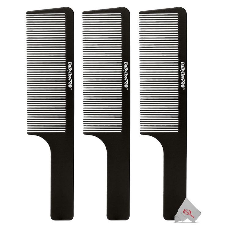 Three Pieces BaBylissPRO Barberology 9 Inch Clipper Comb Black