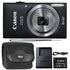 Canon IXUS 185 / ELPH 180 20MP Digital Camera Black with Camera Case