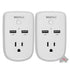 2x Vivitar Smart Home Wi-Fi Outlet + 2 USB Ports Compatible with Alexa & Google Home No Hub Required