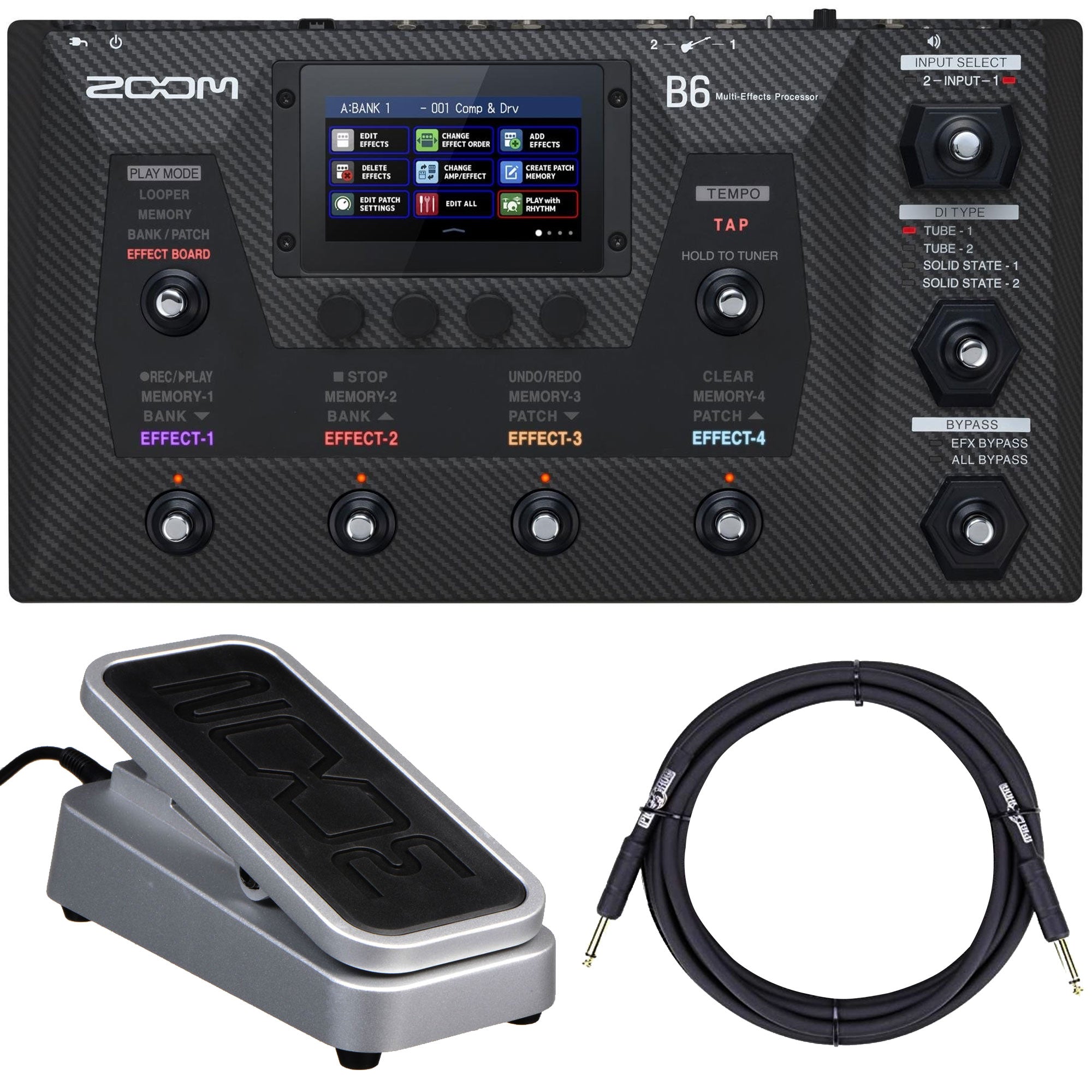 ZOOM B6 with エクスプレションペダル（fp02m） Zoom B6 Multi-Effects Processor for Electric Bass with FP02M