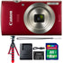Canon IXUS 185 / ELPH 180 20MP Digital Camera Red with 16GB Memory Card