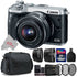 Canon EOS M6 24.2MP Mirrorless Digital Camera Silver with 15-45mm Lens + Top Acccessory Kit