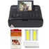 Canon Selphy CP1300 Photo Printer Black with Canon RP-108 Color Ink and Paper Set