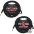 Pig Hog Black Woven Tour Grade Instrument Cable 1/4" to 1/4" Right Angle 10ft , PCH10BKR - 2 Units