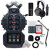 Zoom H8 8-Input / 12-Track Digital Handy Audio Recorder For Field Recording Music And Podcasting  + Boya BY-BA20 Aluminum Alloy Desk Holder Microphone Stand Bracket + Zoom ZDM-1 Podcast Mic Pack Accessory Bundle + 32GB Memory Card + Battery & Charger