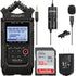 Zoom H4n Pro 4-Input / 4-Track Digital Portable Audio Handy Recorder With Onboard X/Y Mic Capsule (Black) + Lavalier Microphone Kit