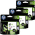 3x HP 61XL CH564WA High Yield Tri-color Original Ink Cartridge 990 Pages