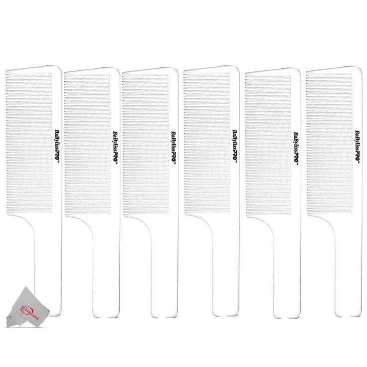 Six Pieces BaBylissPRO Barberology 9 Inch Clipper Comb White