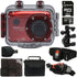 Vivitar DVR786HD HD Waterproof Action Camera Camcorder Red with Great Value Kit