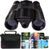 Vivitar VIV-CV-1225V 8MP 2-in-1 Binoculars and Digital Camera Black  + 32GB MicroSD Card +  Photo and Video Pro Software Bundle + Case
