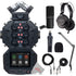 Zoom H8 8-Input / 12-Track Digital Handy Audio Recorder For Field Recording Music And Podcasting  + Boya BY-BA20 Aluminum Alloy Desk Holder Microphone Stand Bracket + Zoom ZDM-1 Podcast Mic Pack Accessory Bundle