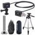Zoom ECM-3 9.8' Extension Cable for Mic Capsule with Action Camera Mount + Zoom SGH-6 Shotgun Microphone Capsule +  ZOOM WSS-6 Windscreen For SGH-6 and SSH-6 Shotgun Mic Capsules + Tall Tripod