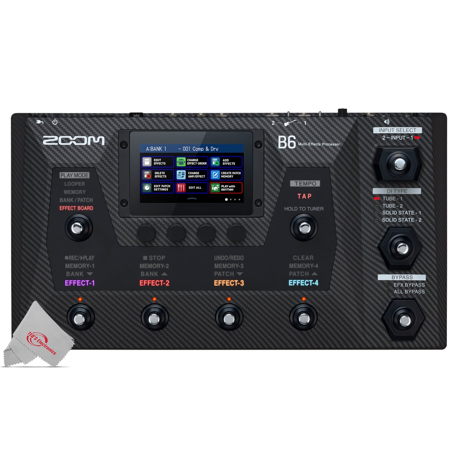 Zoom B6 Multi-Effects Processor for Electric Bass with FP02M