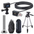 Zoom ECM-6 19.7' Extension Cable with Action Camera Mount + Zoom SGH-6 Shotgun Microphone Capsule +  ZOOM WSS-6 Windscreen For SGH-6 and SSH-6 Shotgun Mic Capsules + Tall Tripod
