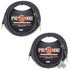 Pig Hog Tour Grade 18.5 ft Instrument Cable 1/4 Inch to 1/4 Inch Straight Connectors - PH186 - 2 Units