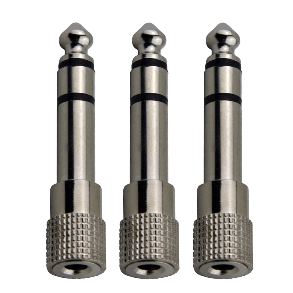 3x Pig Hog Solutions 3.5mm(F) to 1/4"(M) Stereo Adapter