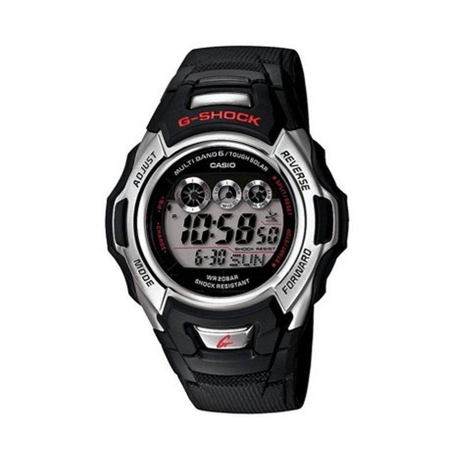 Men's Casio G-Shock Black Silicone Digital 46 mm Watch GWM500A-1A