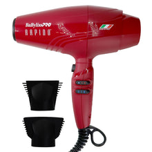BaByliss Pro Rapido Nano Titanium Hair Dryer Red #BRRAP1 with Babyliss Pro X2 Volare FXF811 Clipper and Neck Brush